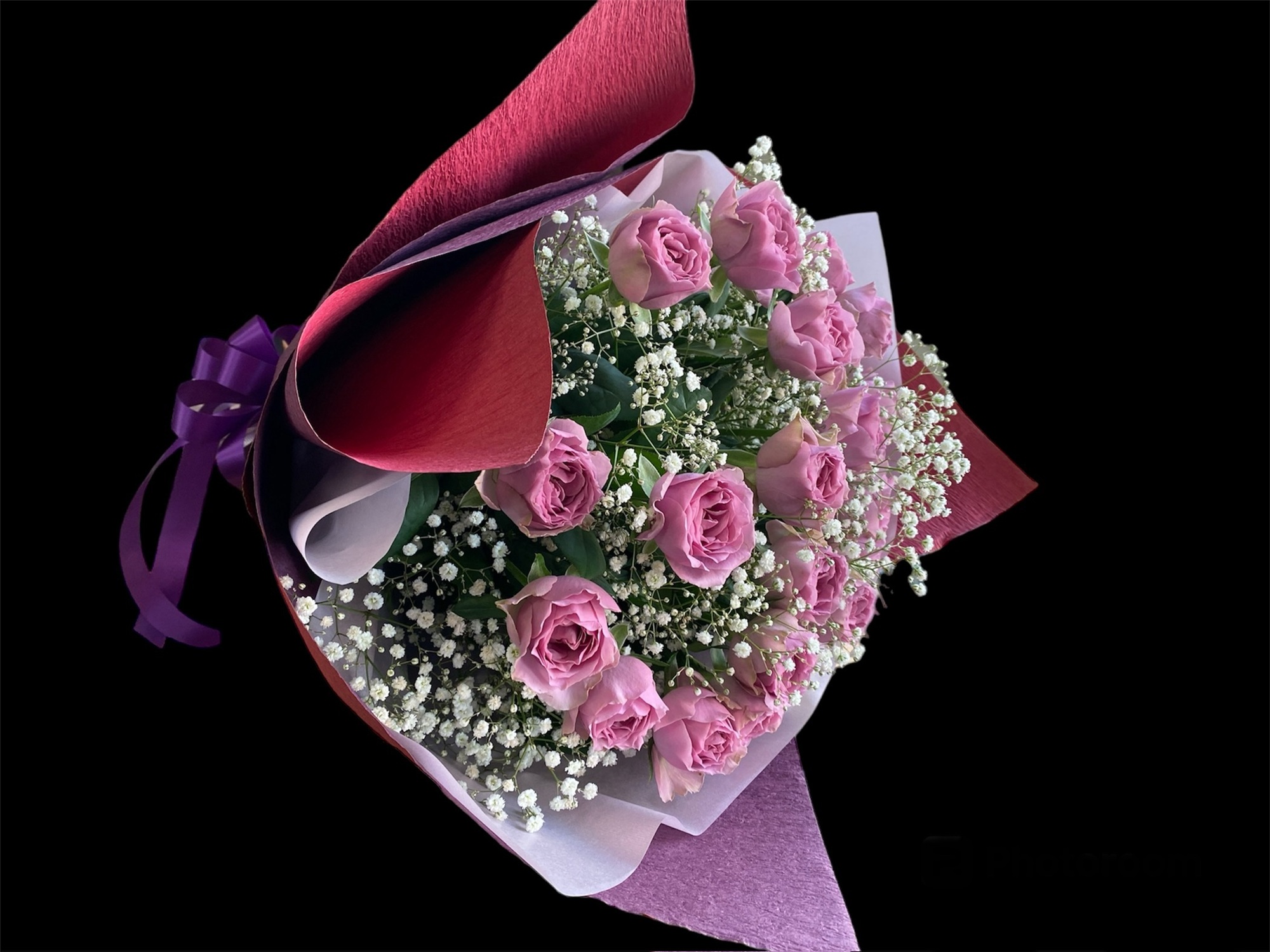 ピンクバラの花束