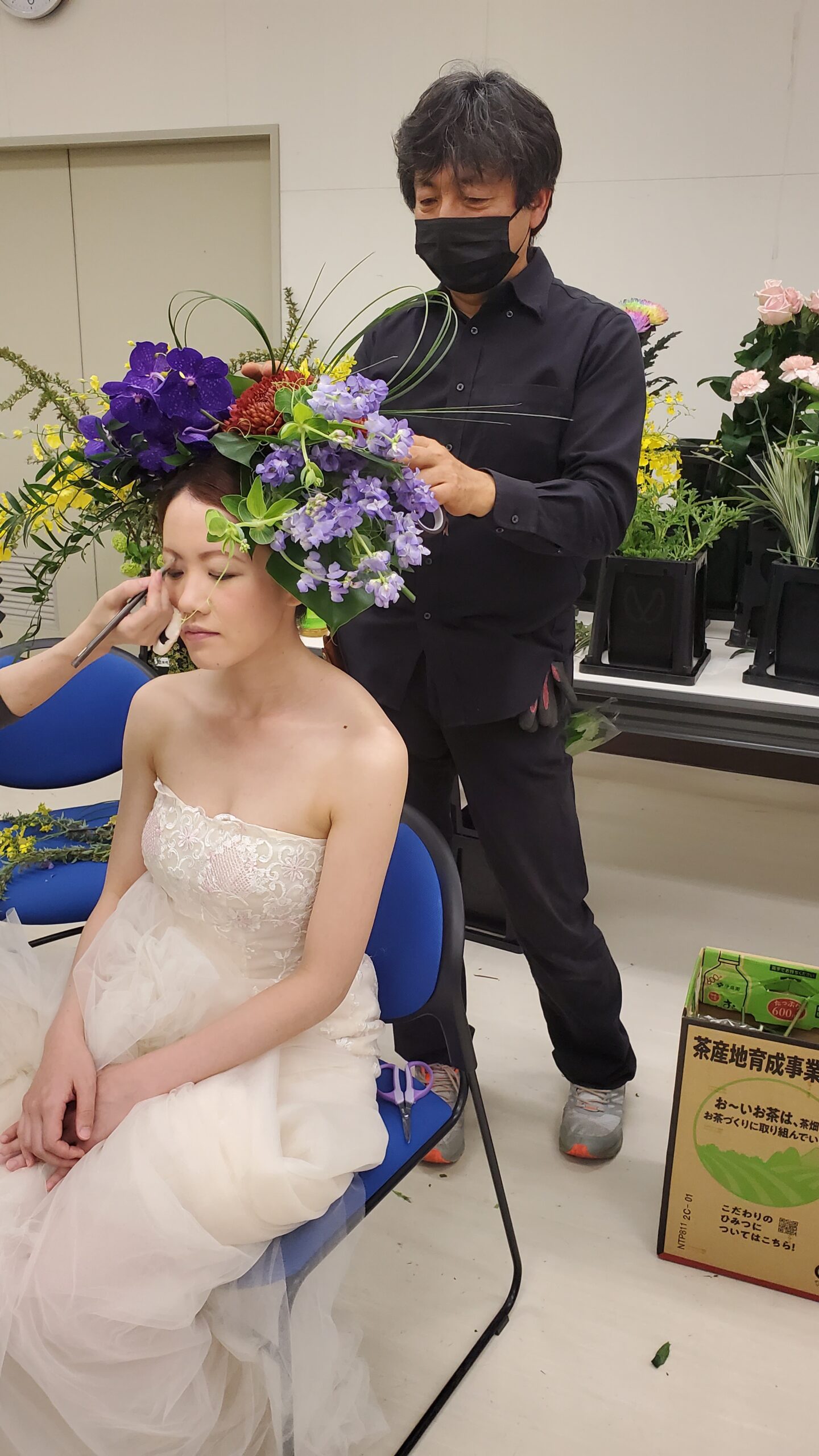 生花のヘッドドレス