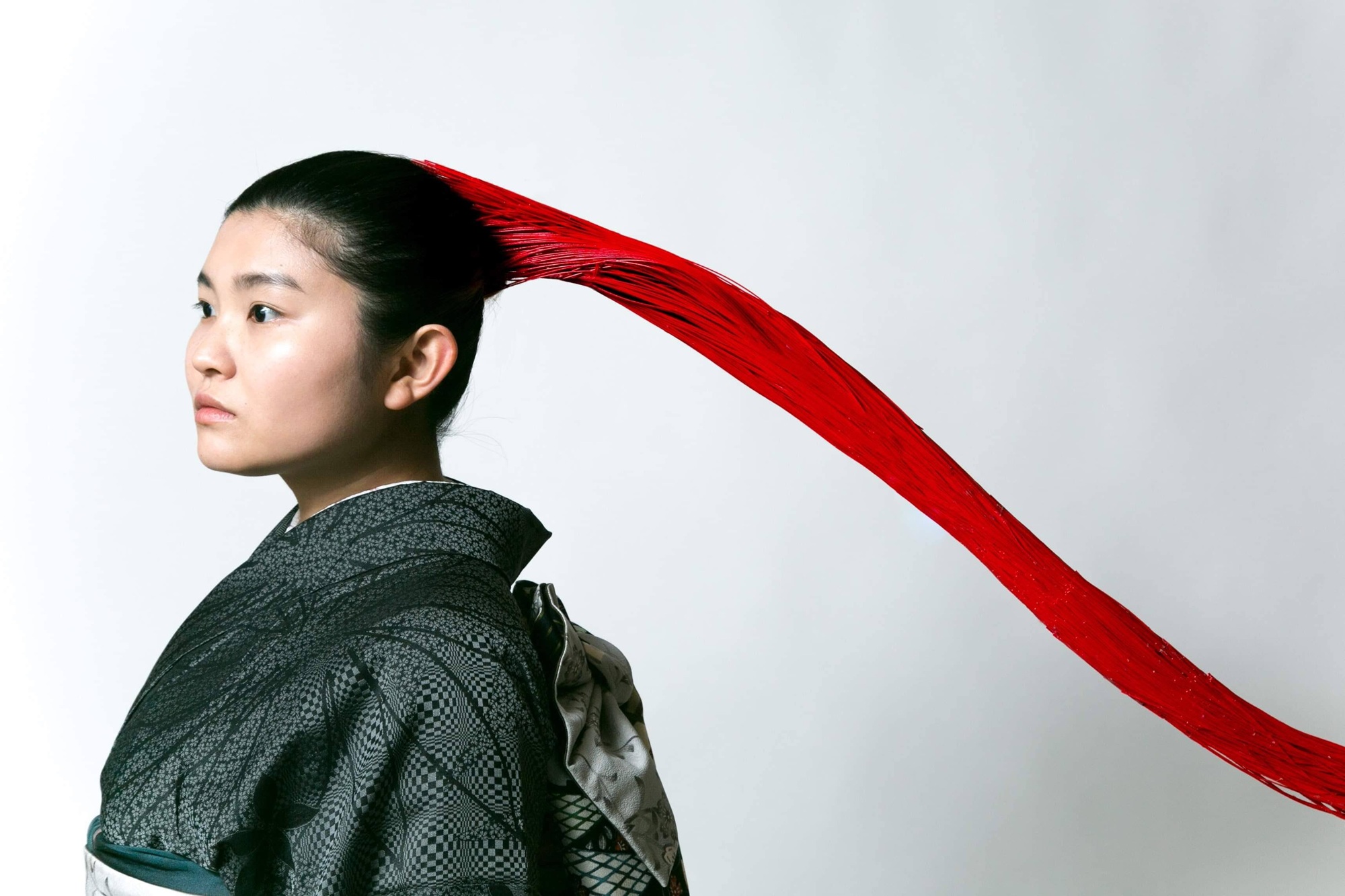 着物の女性とのコラボ