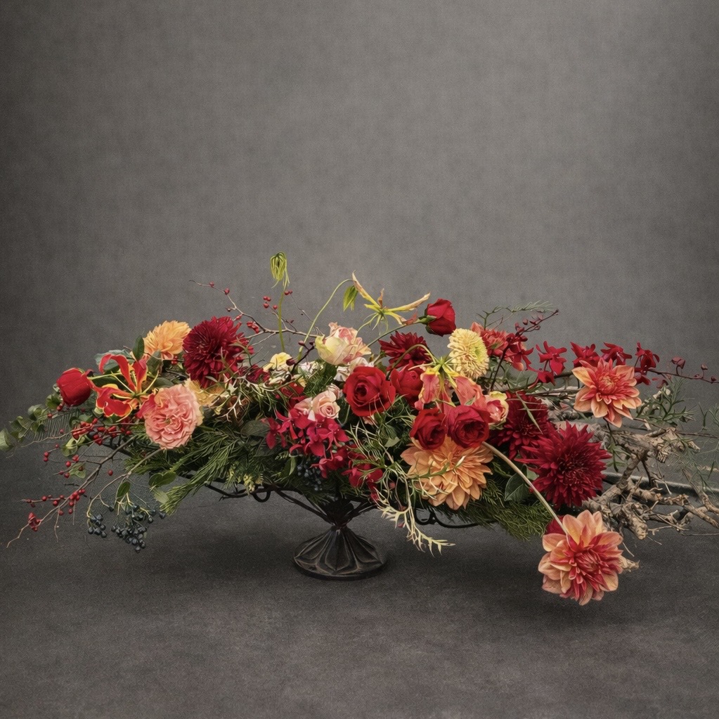 赤色のアレンジメント